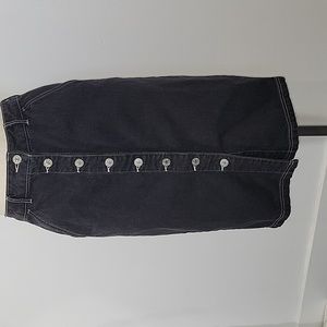 Forever 21 Black Denim Button Up Skirt SZ S